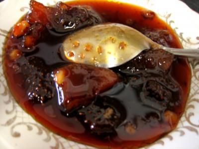 Confiture de poires et fraises