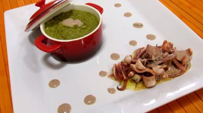 Purée à l'oseille avec ses encornets
