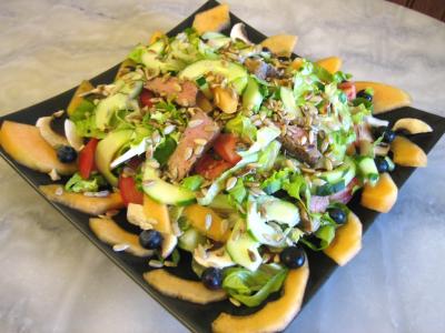 Salade de melon aux graines de tournesol