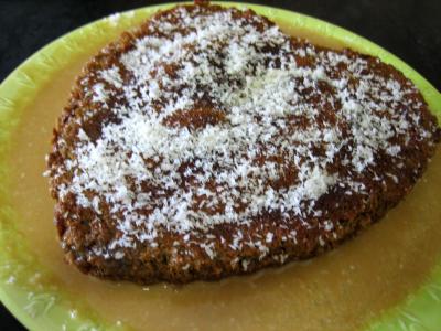 Gâteau "cococitron" et sa crème de poire
