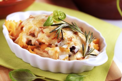 Gratin de pâte aux champignons
