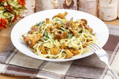 Pâtes aux girolles et au parmesan