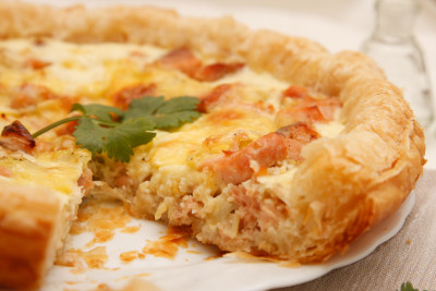 Quiche au saumon fumé et chèvre