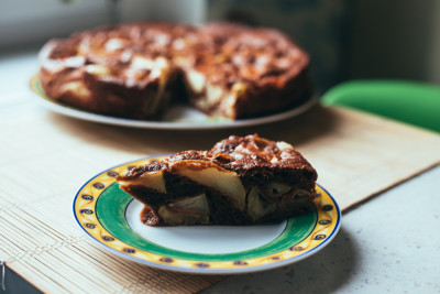 Clafoutis de pommes au chocolat