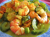Image : Crevettes au curcuma