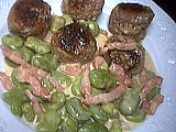 Image : Fèves crémées aux lardons