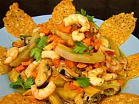 Image : recette Crevettes et moules aux artichauts