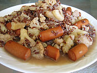 Image : Chou-fleur et riz aux saucisses