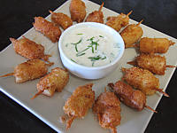 Image : Brochettes de Saint-Jacques à la noix de coco