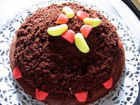 Image : Gâteau choco-bananes "taupinière"