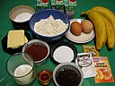 Ingrédients pour la recette : Gâteau choco-bananes "taupinière"