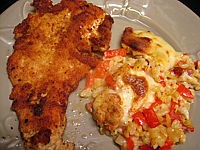 Image : Escalopes de dinde au blé et aux poivrons
