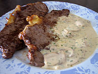 Image : Contre-filets sauce moutarde et champignons