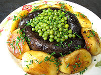 Image : Boudin aux pommes et aux petits pois