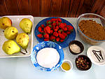 Ingrédients pour la recette : Confiture de poires et fraises