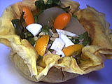 Image : Aumônières de crêpes aux kumquats
