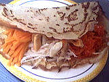 Image : Crêpes Saint-Jacques et crudités