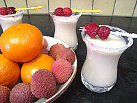 Image : Cocktail de crème de framboises et litchis