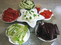 Image : Amuse-bouche aux crudités et sa sauce "ricotta"