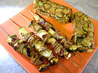 Image : Brochettes de porc aux restes de polenta