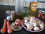 Ingrédients pour la recette : Champignons au muscat