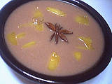 Crème aux pêches au cacao