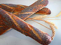 Image : Baguettes de pain en direct aux graines de pavot
