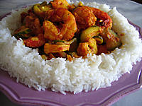 Image : Cary de crevettes et courgette