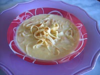 Image : Crème de poireau aux crêpes