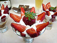 Image : Bananes et fraises chantilly