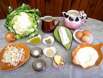 Ingrédients pour la recette : Crêpes gratinées au chou-fleur et au chèvre