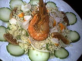 figue sèche : Salade de gambas
