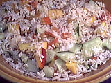 Image : Salade de riz aux pêches