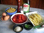 Ingrédients pour la recette : Macaronis aux oeufs