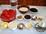 Ingrédients pour la recette : Lentilles et riz à la sauce tomate