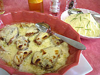 Image : Thon à la vapeur gratiné au gorgonzola