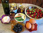 Ingrédients pour la recette : Mascarpone aux fraises et aux myrtilles