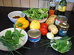 Ingrédients pour la recette : Salade de thon et poivrons