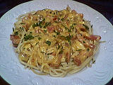 Image : Sauce carbonara aux échalotes