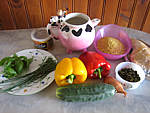 Ingrédients pour la recette : Salade de boulghour et poivrons