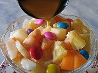 Image : Melon en salade au caramel