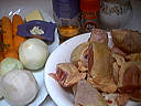 Ingrédients pour la recette : Poulet aux carottes