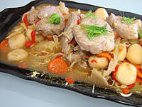 Image : Sauté de porc aux châtaignes d'eau