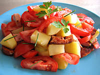 Image : Restes de saucisses et de cervelas en salade