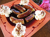 Image : Bananes au vin rouge et chantilly