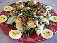 Cuisine diététique : Salade de noix de saint-Jacques