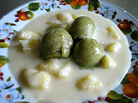 Image : Sorbet aux kiwis et sa crème à l'ananas