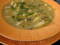 Soupe de champignons et pommes de terre
