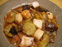 Seiches aux champignons et poivrons