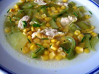 Image : Potage aux poivrons et maïs